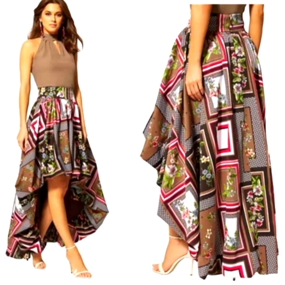 Mixed print hi lo bubble skirt🆕️ - Picture 3 of 7